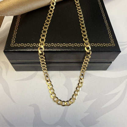 9ct Curb Chain Solid Gold Curb Necklace - 18 Inch