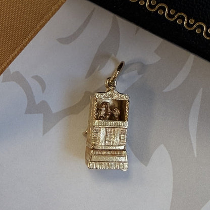 9ct Gold Moving Punch and Judy Pendant