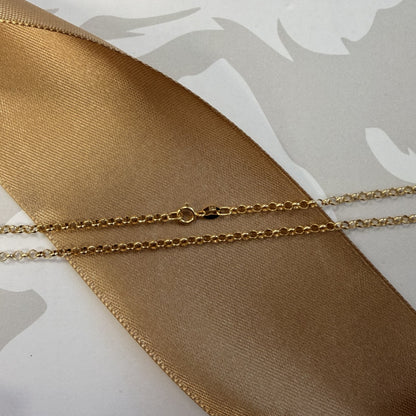 9ct Yellow Gold Fine Belcher Chain - 20 Inch