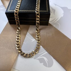 9ct Gold Curb Chain Solid Gold– 24 Inch