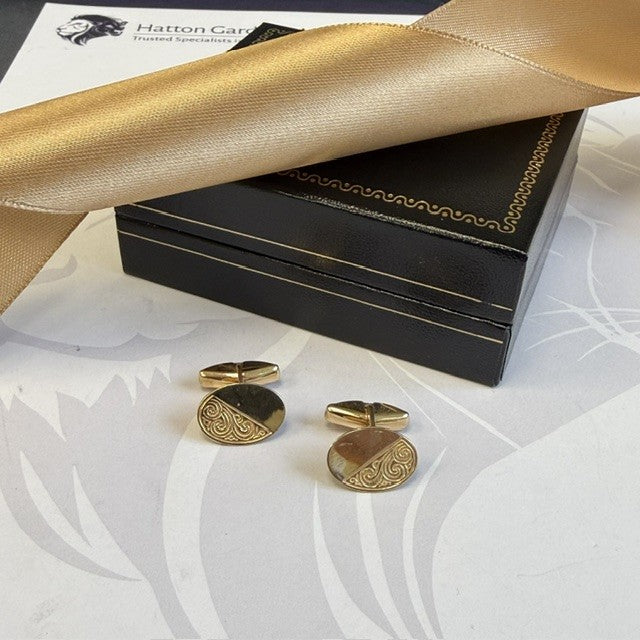 9ct Yellow Gold Cufflinks Solid 9ct Gold