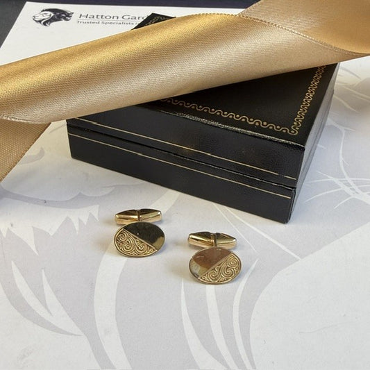 9ct Yellow Gold Cufflinks Solid 9ct Gold