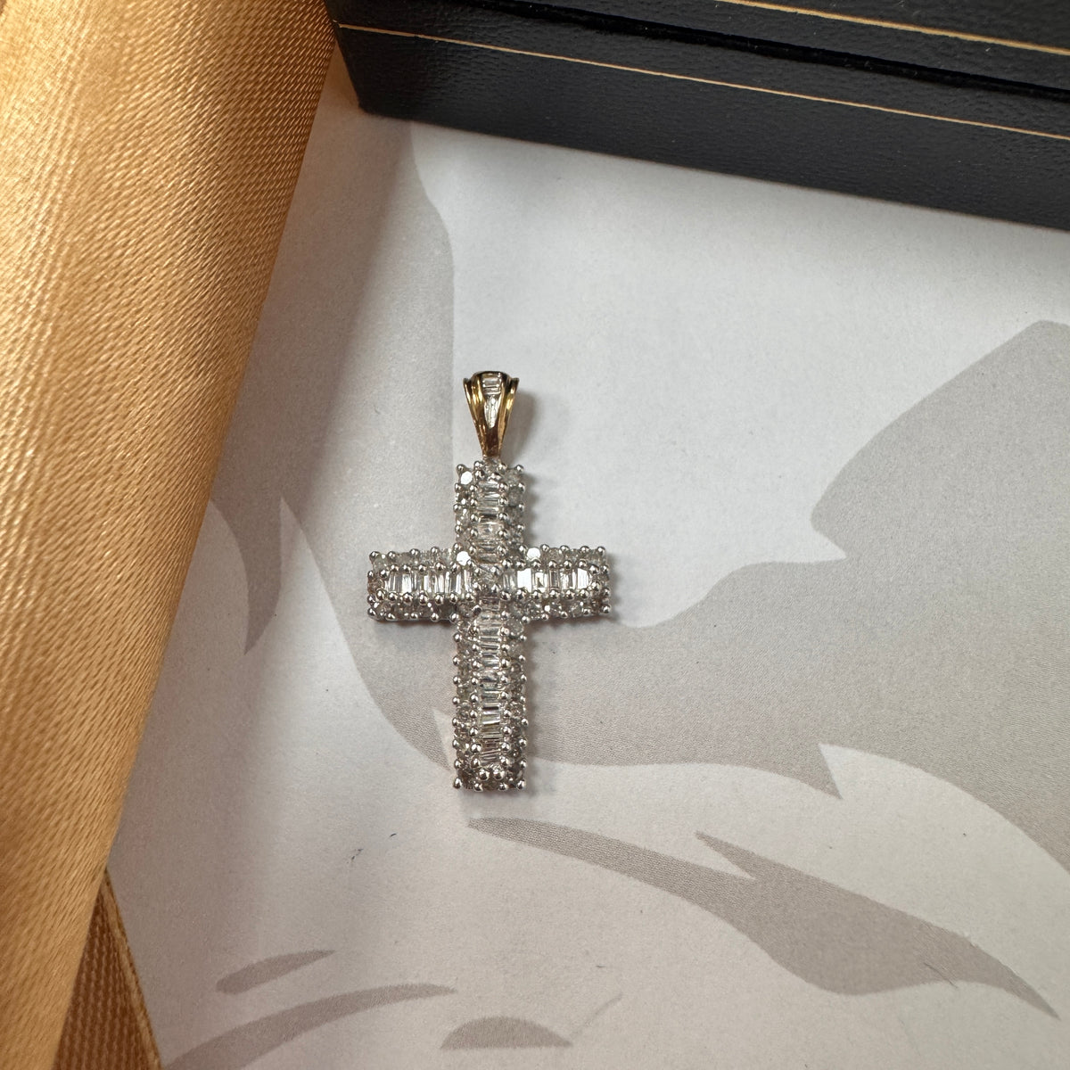 9ct Gold Diamond Cross Pendant
