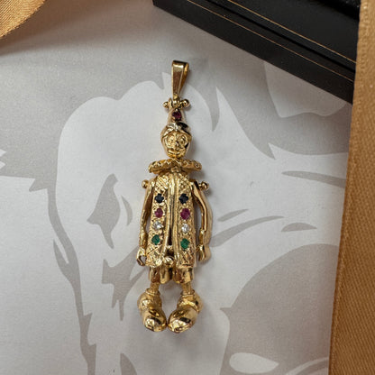 9ct Gold Movable Clown Pendant