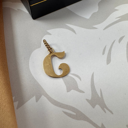 9ct Gold Letter G Initial Pendant