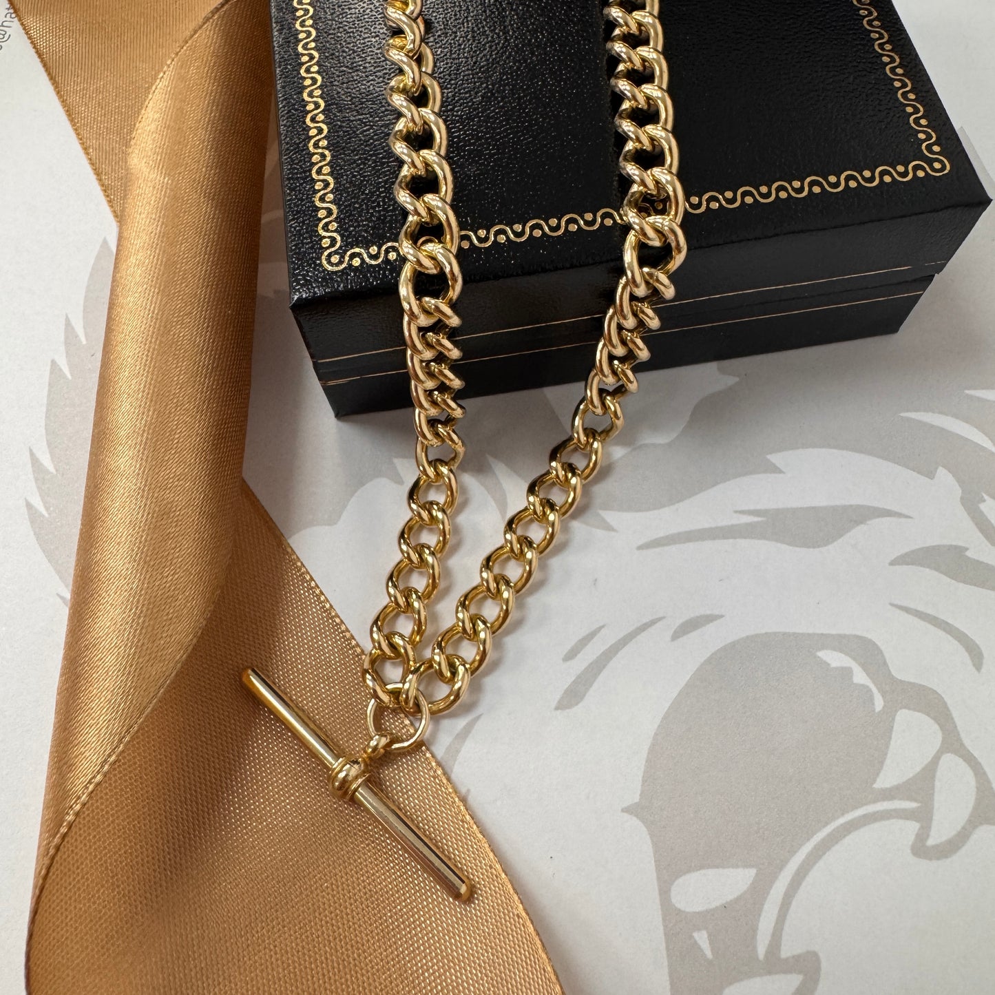 9ct Gold Albert Chain with T-Bar 18 Inch