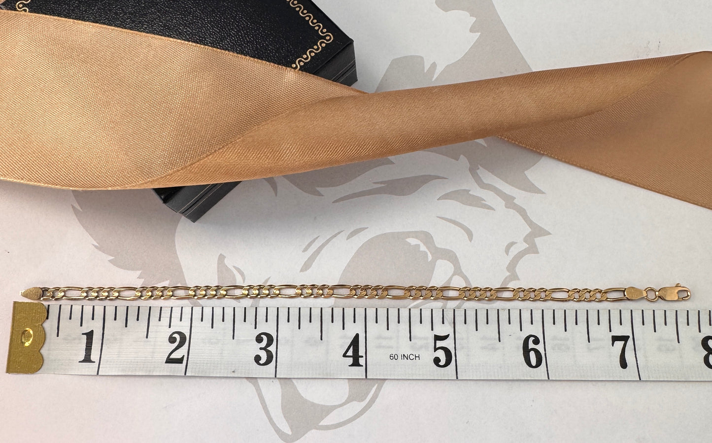 9ct Yellow Gold Figaro Bracelet – 7.6 Inches