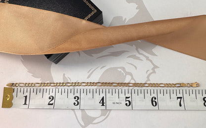 9ct Yellow Gold Figaro Bracelet – 7.6 Inches