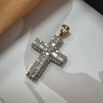9ct Gold Diamond Cross Pendant