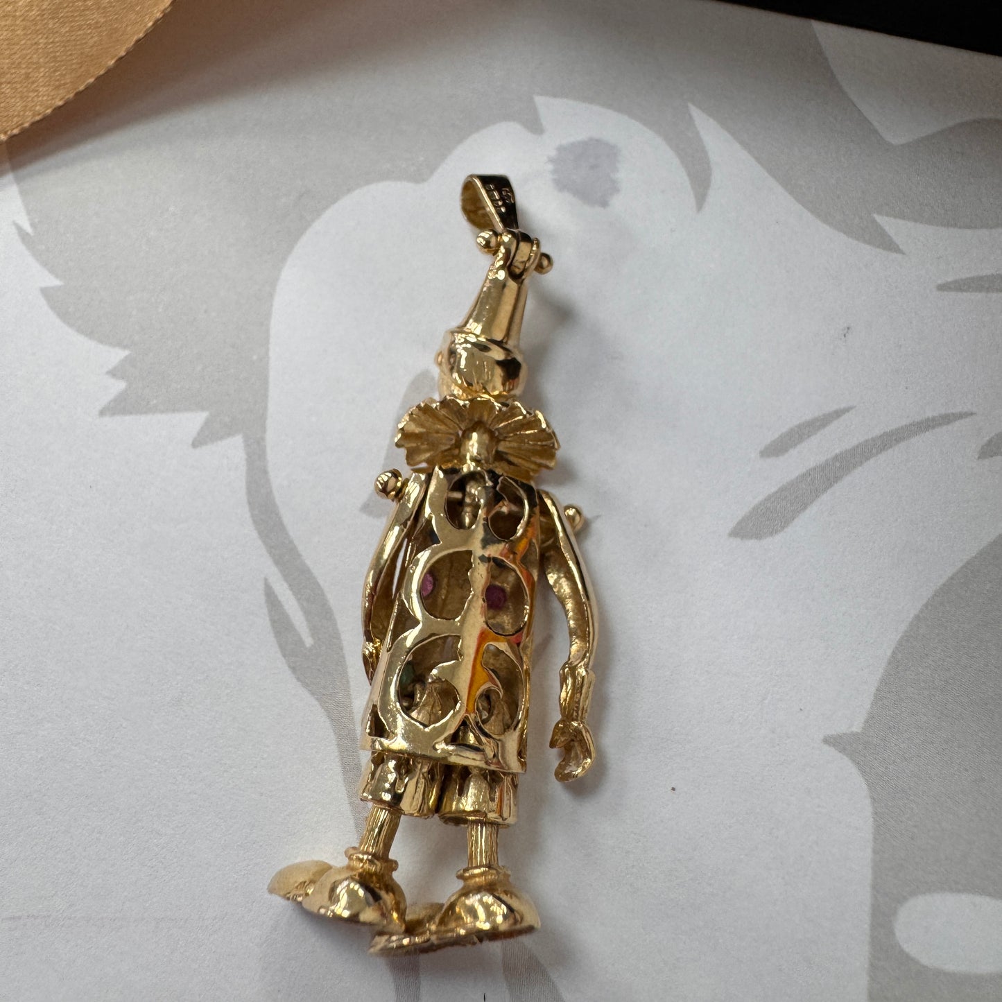 9ct Gold Movable Clown Pendant