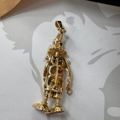 9ct Gold Movable Clown Pendant