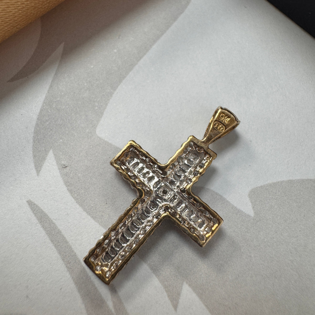 9ct Gold Diamond Cross Pendant