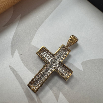 9ct Gold Diamond Cross Pendant