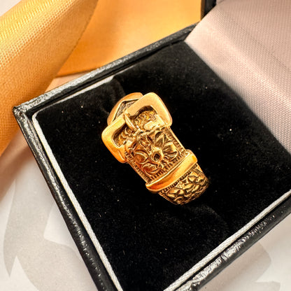 9ct Yellow Gold Vintage Buckle Ring
