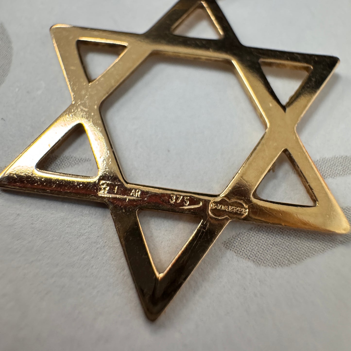 9ct Gold Star of David Pendant