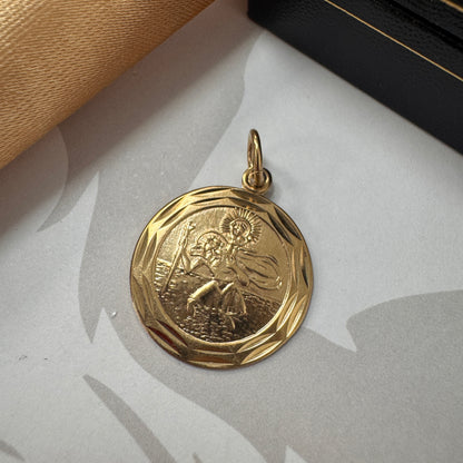 9ct Yellow Gold St Christopher Pendant