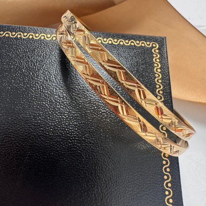 9ct Yellow Gold Set of Two Detailed Bangles