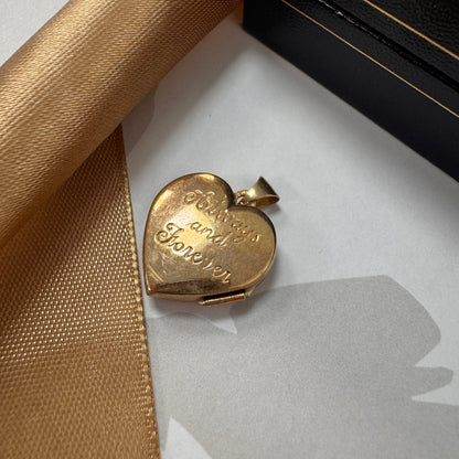 9ct Yellow Gold “Always and Forever” Heart Locket
