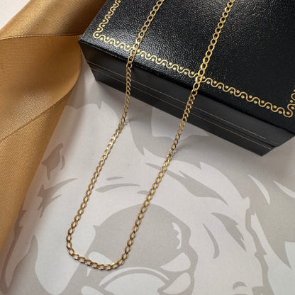 9ct Gold Fine Curb Chain 20 Inch