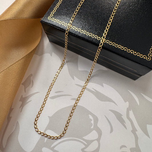9ct Gold Fine Curb Chain 20 Inch