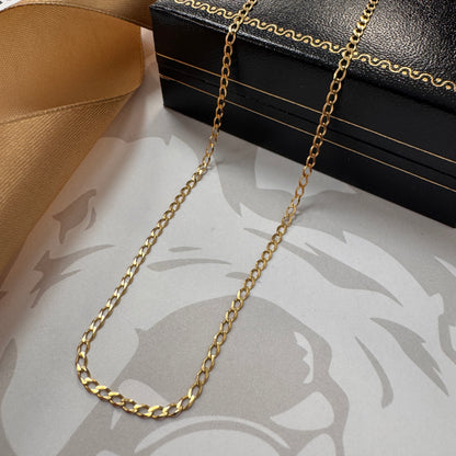 9ct Gold Fine Curb Chain 20 Inch