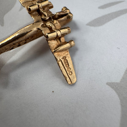 9ct Gold Aeroplane Charm Pendant