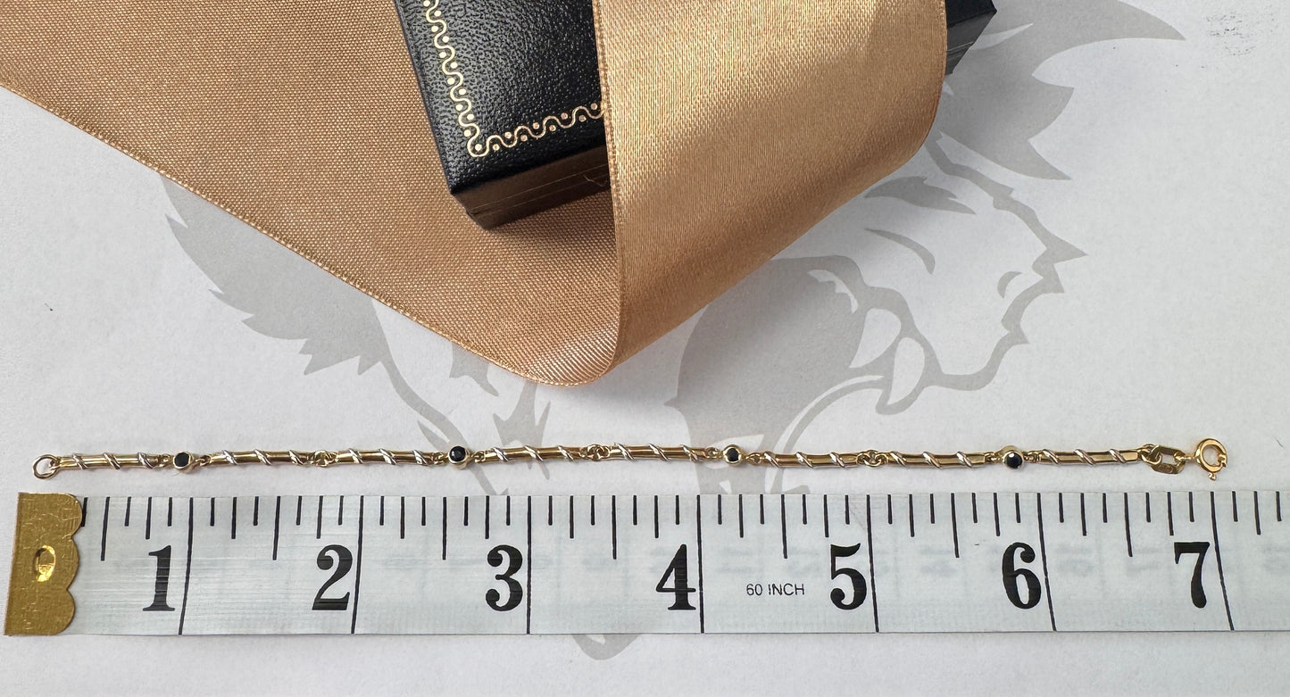 9ct Yellow Gold Sapphire Bracelet – 7 Inches