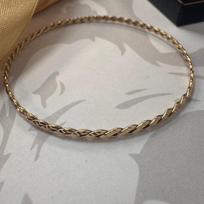 9ct Gold Twist Bangle