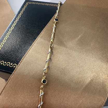9ct Yellow Gold Sapphire Bracelet – 7 Inches