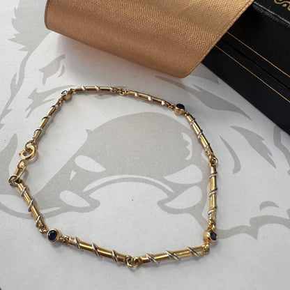 9ct Yellow Gold Sapphire Bracelet – 7 Inches