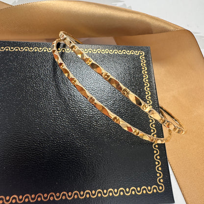 9ct Yellow Gold Set of Two Detailed Bangles