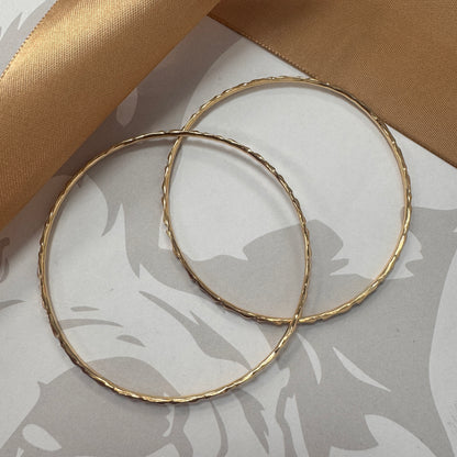 9ct Yellow Gold Set of Two Detailed Bangles