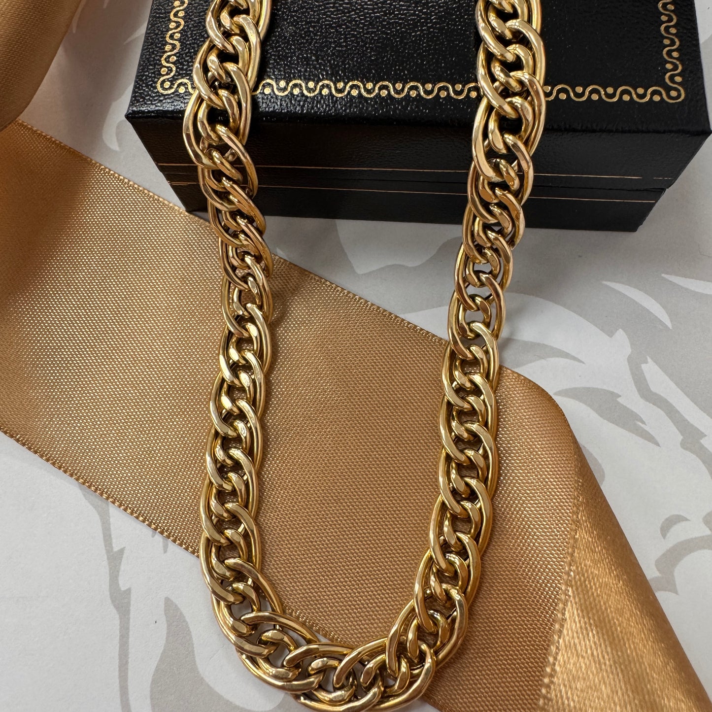 9ct Gold Double Curb Chain 18 Inch