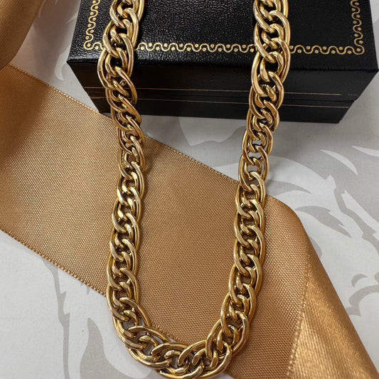 9ct Gold Double Curb Chain 18 Inch