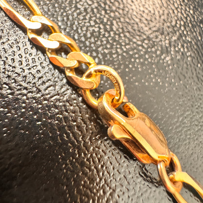 9ct Yellow Gold Figaro T-Bar Necklace