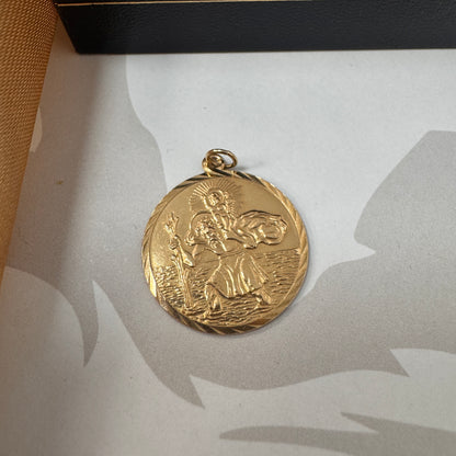 9ct Yellow Gold St Christopher Pendant