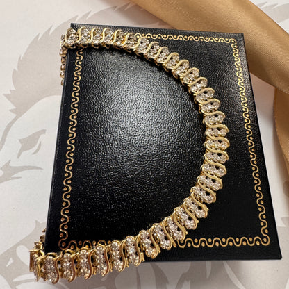 14ct Yellow Gold Diamond Tennis Bracelet – 7.5 Inches