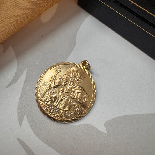 9ct Yellow Gold St Christopher Pendant