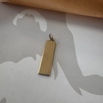 9ct Gold Hallmarked Gold Bar Charm