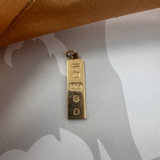 9ct Gold Hallmarked Gold Bar Charm