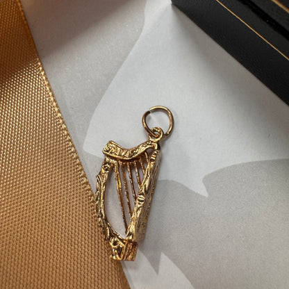 9ct Yellow Gold Harp Charm
