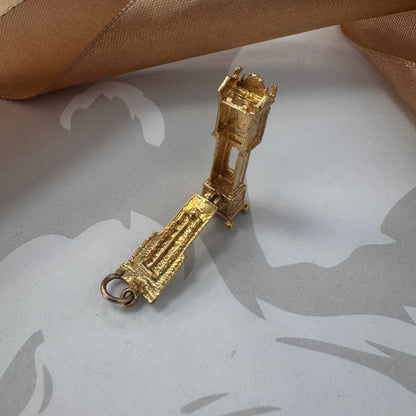 Vintage 9ct Gold Opening Grandfather Clock Charm