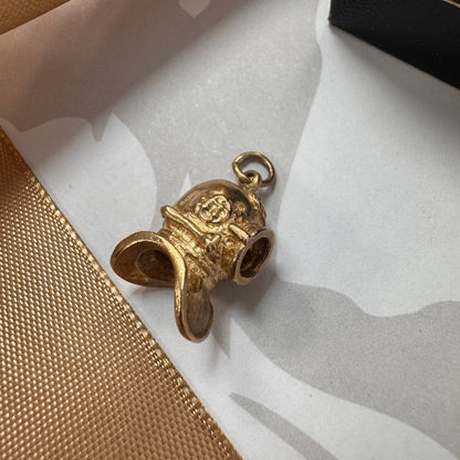 9ct Yellow Gold Vintage Diving Helmet Charm