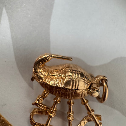 9ct Yellow Gold Bagpipe Charm