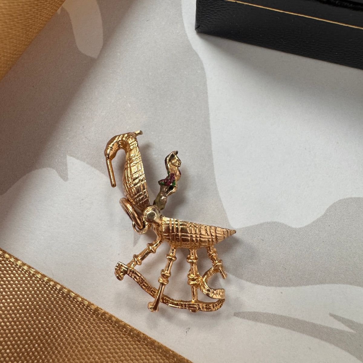 9ct Yellow Gold Bagpipe Charm