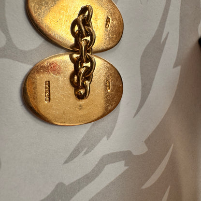 9ct Yellow Gold Oval Cufflinks