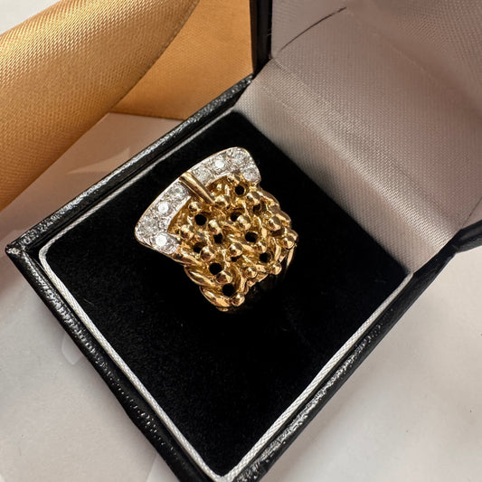 9ct Yellow Gold Keeper Buckle Ring
