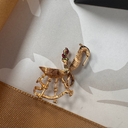 9ct Yellow Gold Bagpipe Charm