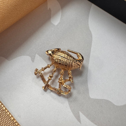 9ct Yellow Gold Bagpipe Charm
