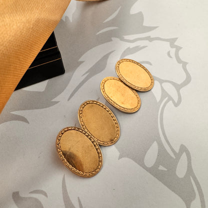 9ct Yellow Gold Oval Cufflinks